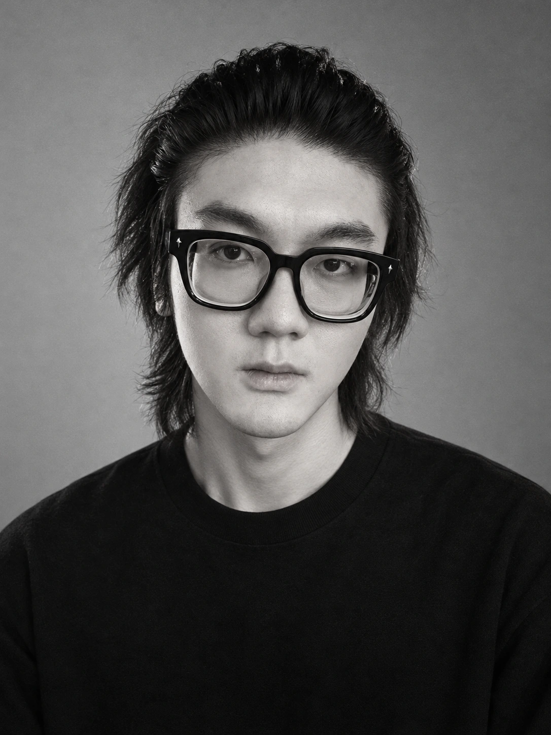 Black-and-white portrait of Zhendan Yin